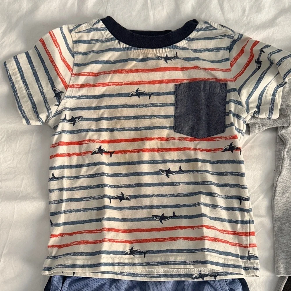 Kids' Striped and Pirate T-Shirt Set with Shorts size 2T